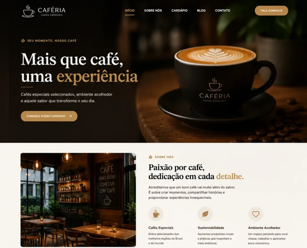 Site de Cafeteria
